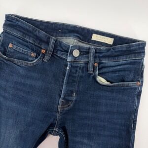 ALLSAINTS Cigarette Jeans W28 Dark Wash Distressed Knee Slim Fit Denim Womens